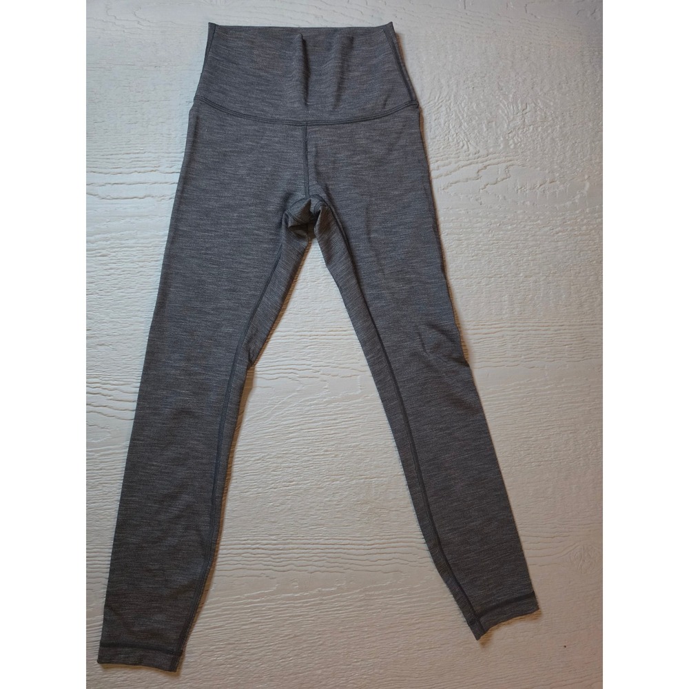 Lululemon Wunder Under High Rise Tight 23 Heathered Charcoal Grey Leggings Sz 2